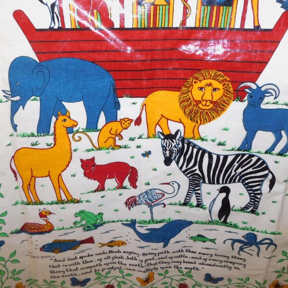 VTG Sherriff Textiles UK Noahs Ark Carla Steen PVC Cotton Butchers BBQ Apron - Picture 6 of 10